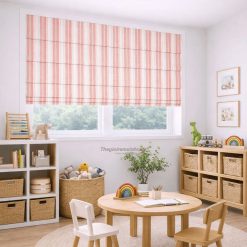 Rèm roman phòng bé gái màu hồng xinh