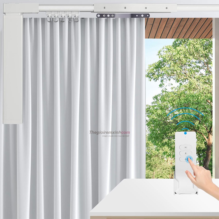 Rèm vải điều khiển từ xa cho phòng ngủ