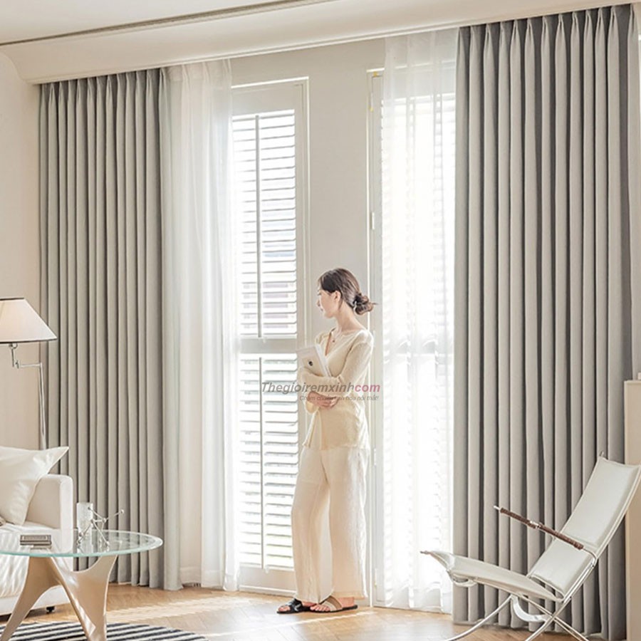 Rèm phòng khách 2 lớp cản nhiệt vượt trội